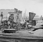 Richmond, Va. Crippled locomotive, Richmond & Petersburg Railroad depot (Photo: The Library of Congress/American Memory)