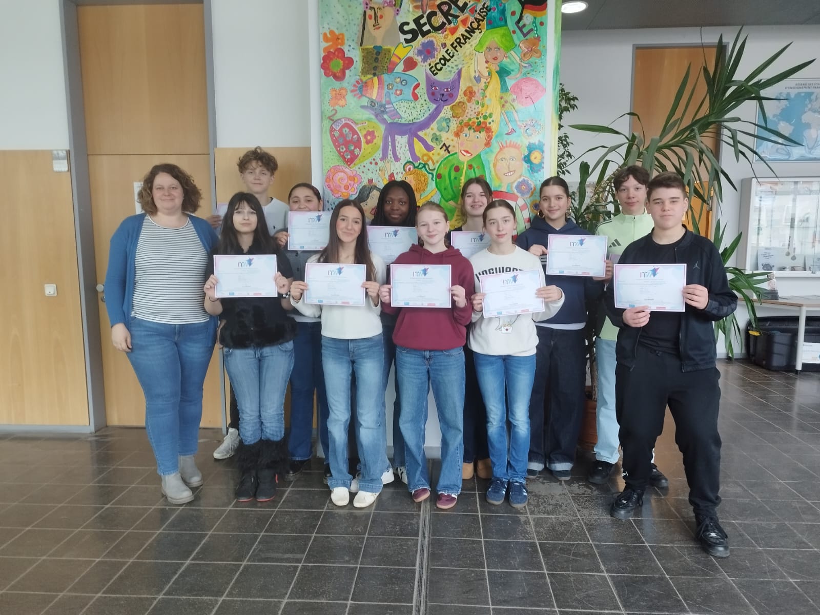 Klasse 9S4 (Gruppe Französisch als Partnersprache) Gewinner des Internet-Teamwettbewerbs