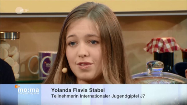 DFG-Schülerin Yolanda Stabel im ZDF-Morgenmagazin